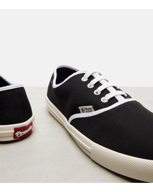 Prada Black Canvas Sneakers