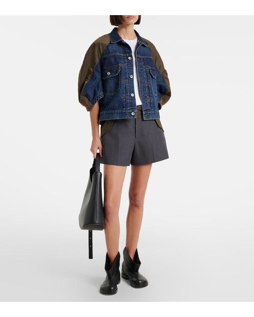 Sacai Blue Denim And Twill Jacket