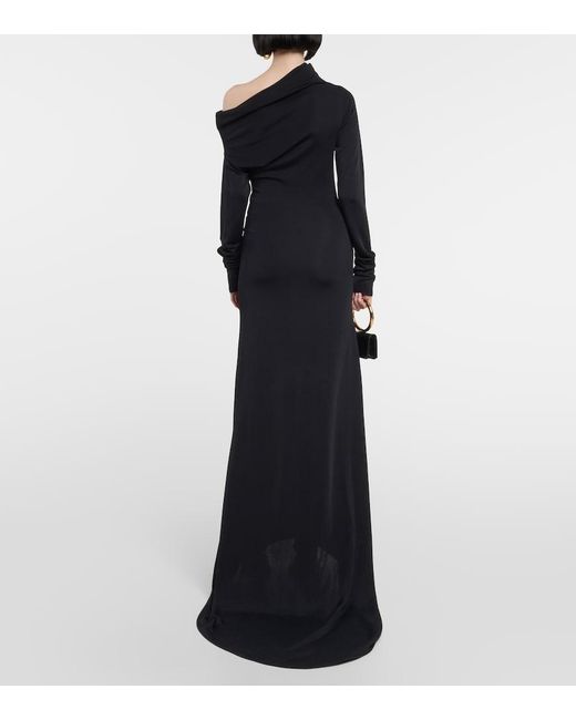 Ferragamo Blue One-Shoulder Jersey Gown