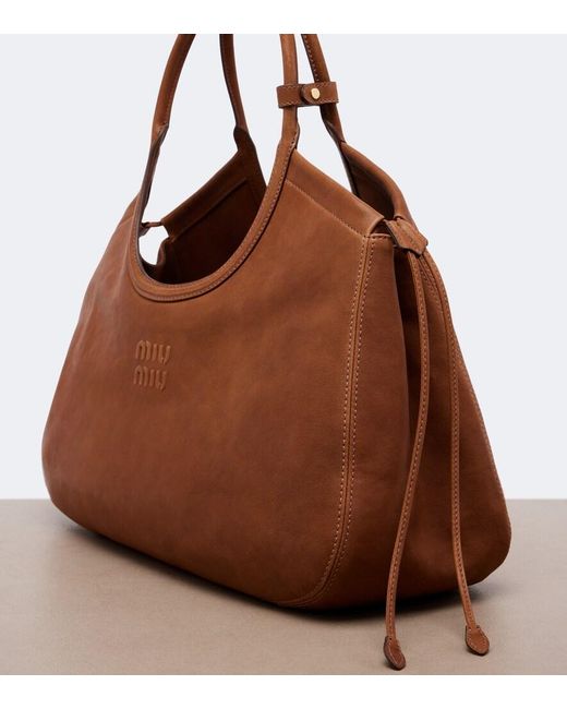 Miu Miu Brown Ivy Leather Shoulder Bag