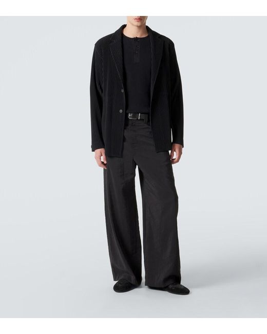 Homme Plissé Issey Miyake Black Basics Pleated Blazer for men