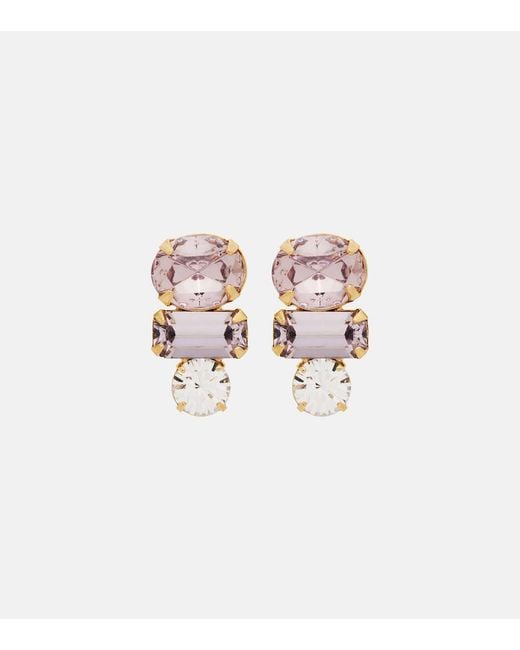Jennifer Behr White Patricia Crystal-Embellished Earrings