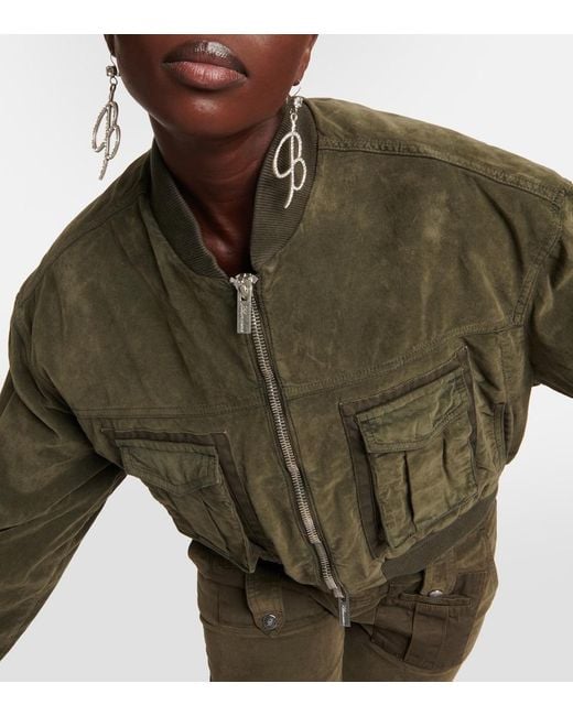 Blumarine Green Velvet Bomber Jacket