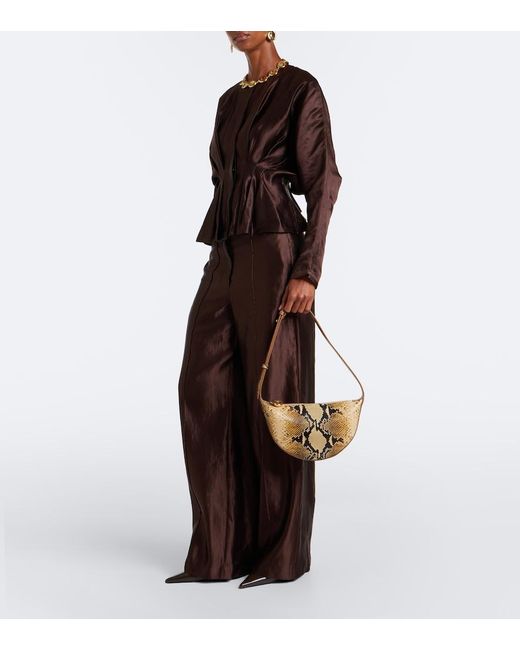 Joseph Metallic Bean Snake-Effect Leather Shoulder Bag