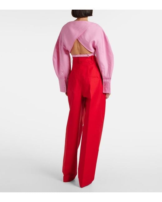 Jacquemus Red Le Pantalon Curzio Trousers