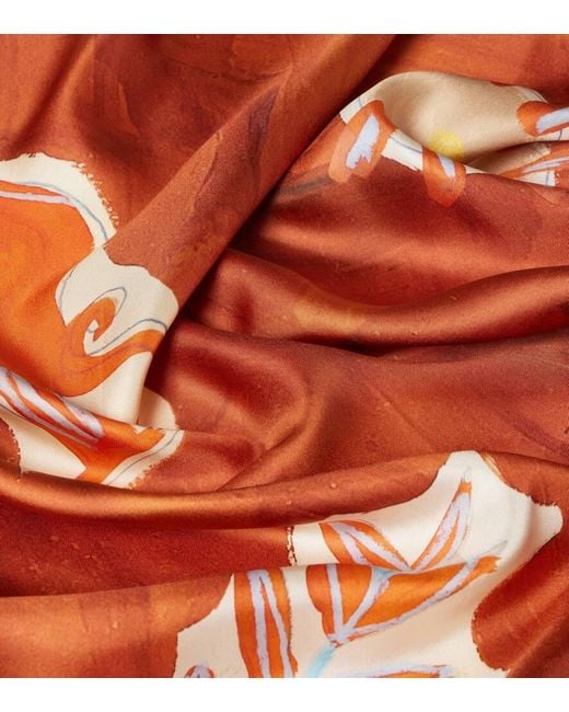 ALÉMAIS Orange Soleil D'Amour Silk Scarf