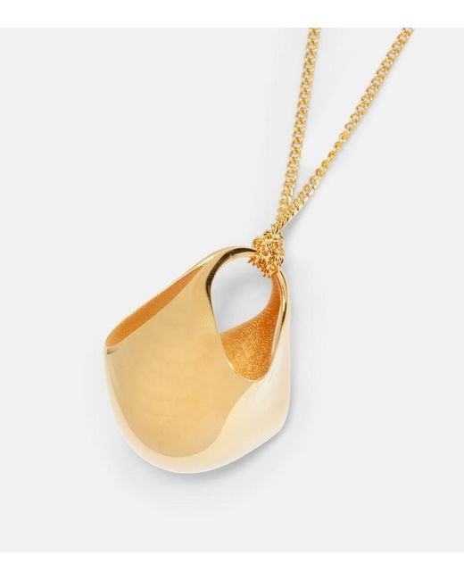 Khaite Metallic Lotus Small-Plated Pendant Necklace