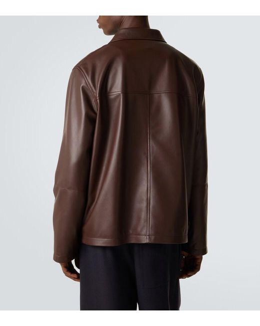 Loewe Brown Leather Jacket for men