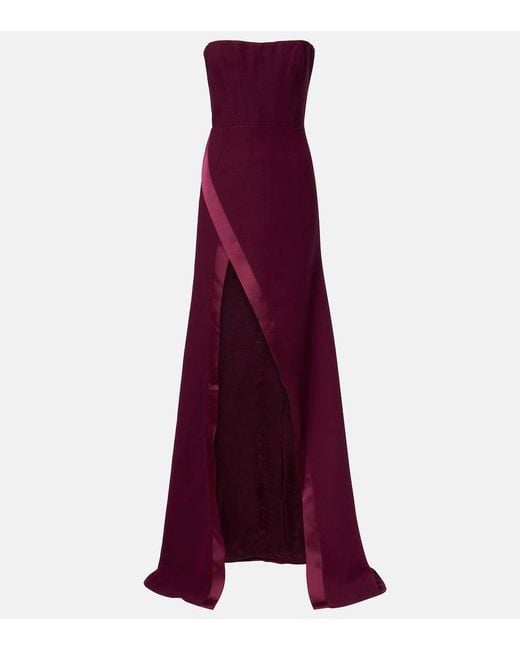 The New Arrivals Ilkyaz Ozel Purple Nefertiti Crepe Gown