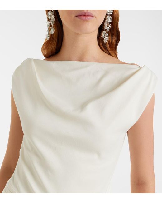 Proenza Schouler Black Daliah Draped Crepe Satin Maxi Dress