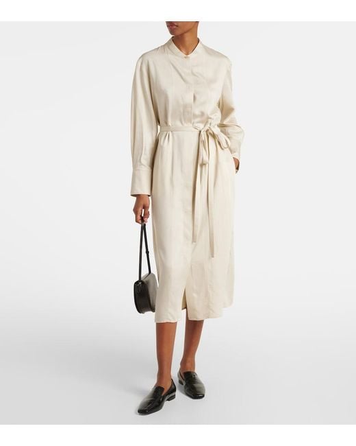 Vestido Midi Rosan Con Cinturon Joseph de color Natural