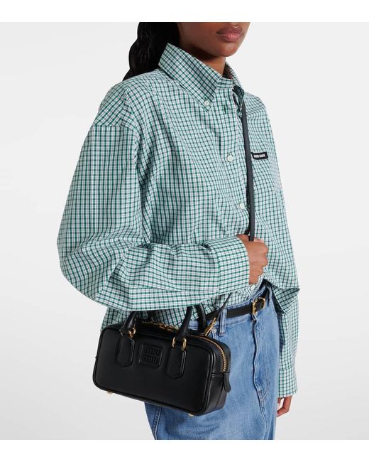Miu Miu Black Arcadie Leather Tote Bag
