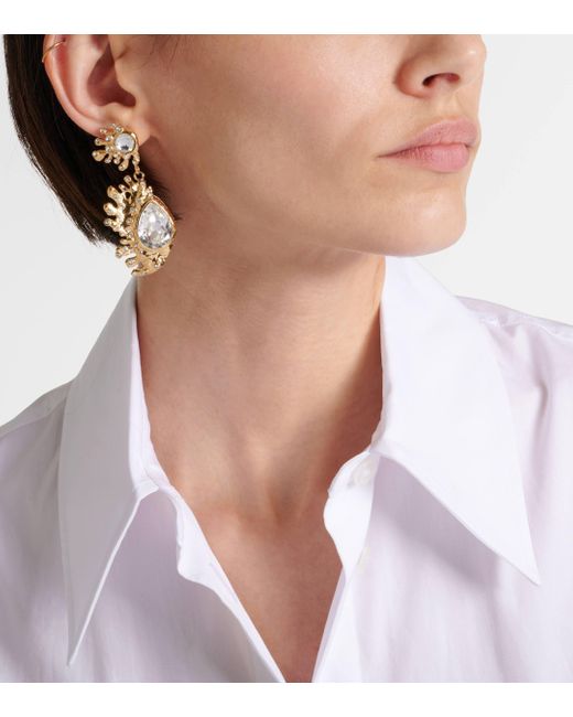 Oscar de la Renta Metallic Cactus Embellished Drop Earrings