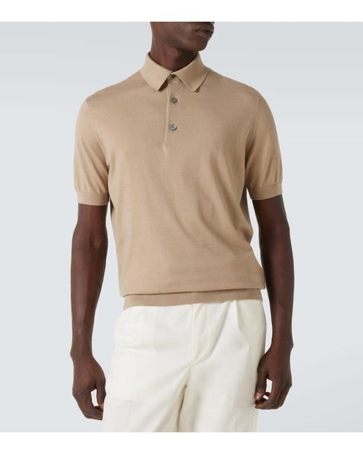Polo De Algodon Zegna de hombre de color Natural
