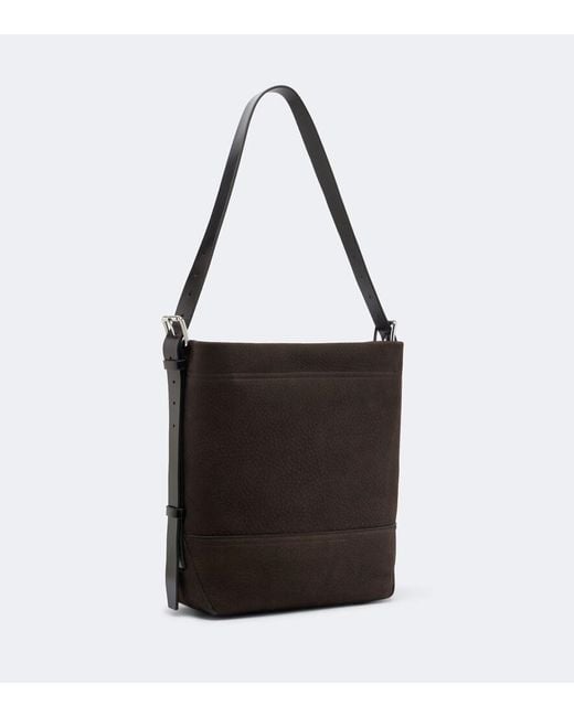 Lemaire Black Belted Medium Leather Tote Bag