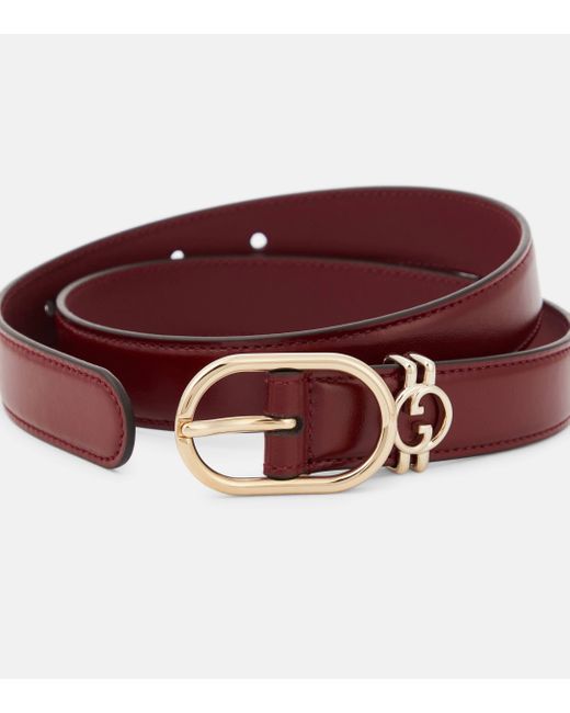 Gucci Red Interlocking G Leather Belt