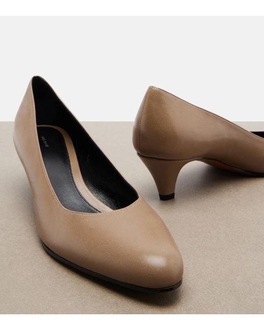 The Row Brown Ornella Leather Pumps