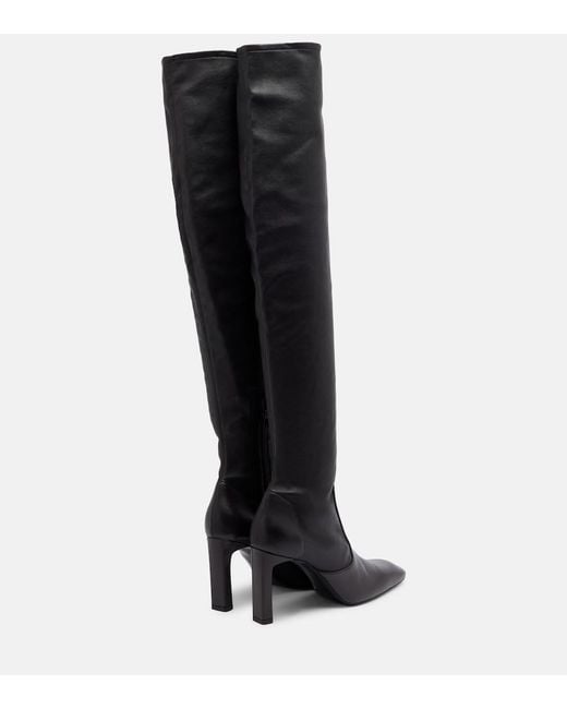 Totême Black Leather Over-The-Knee Boots