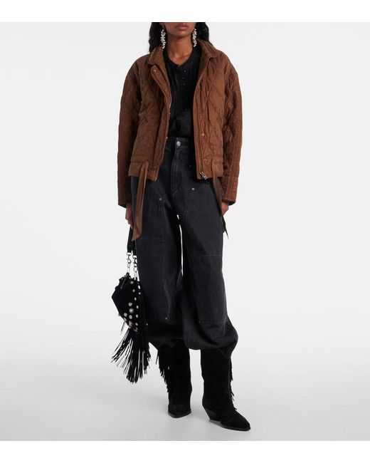 Isabel Marant Brown Zakiane Quilted Satin Jacket