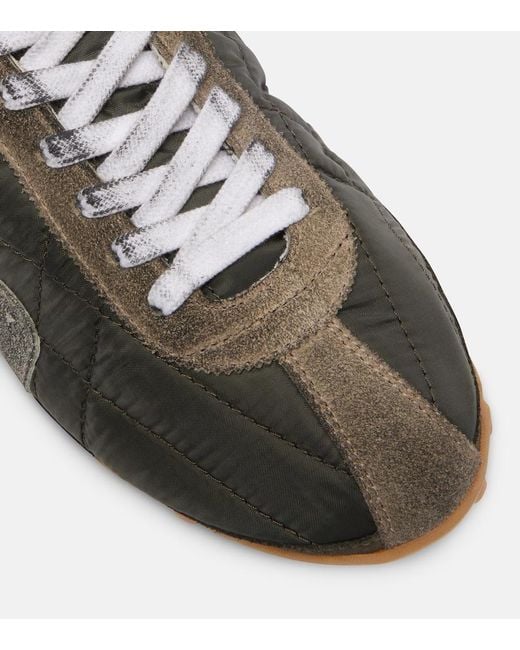 Maison Margiela Brown Sprinters Suede-Trimmed Sneakers
