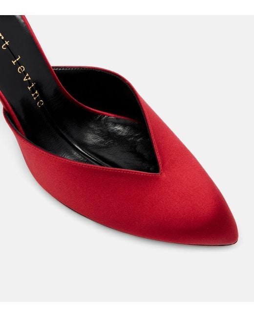 Herbert Levine Red Sitting Pretty 95 Satin Mules