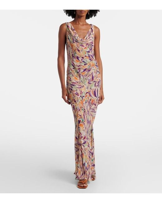 Alexandra Miro White Harper Printed Maxi Dress