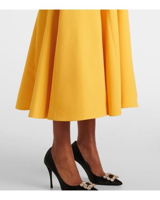 Emilia Wickstead Yellow Neith Crepe Midi Dress