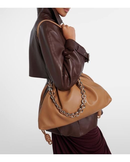 Loewe Brown Clutch Flamenco Large Aus Leder