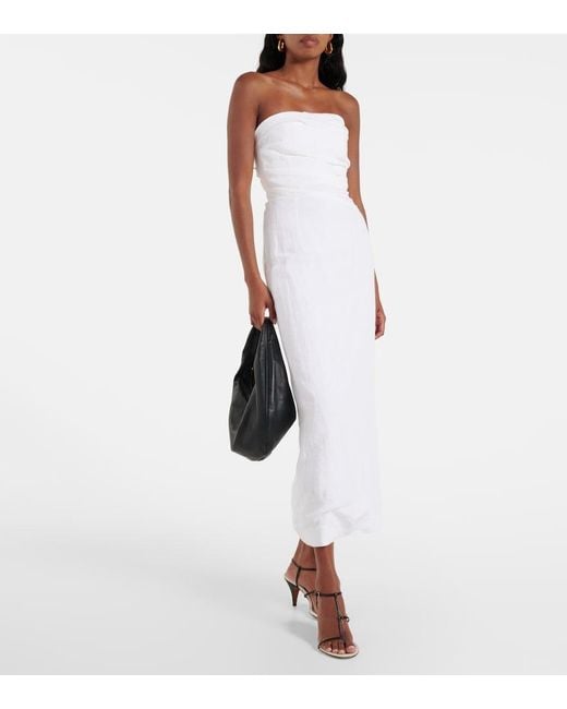 TOVE White Bridal Sabella Linen Maxi Dress