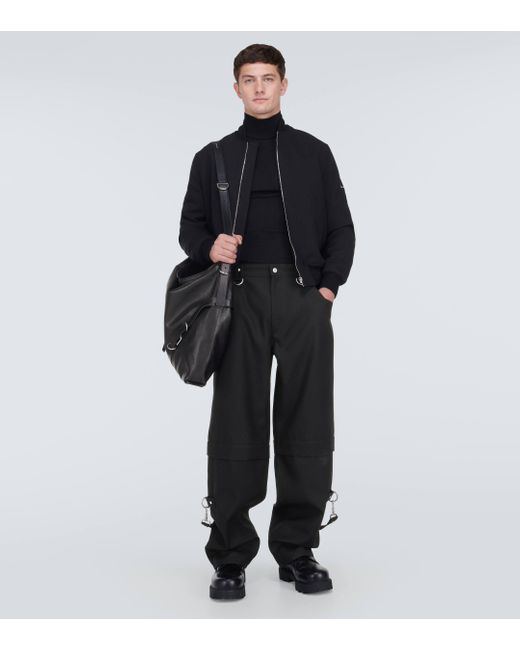 Givenchy Turtleneck Wool And Silk Tubular Sweater in Black for Men