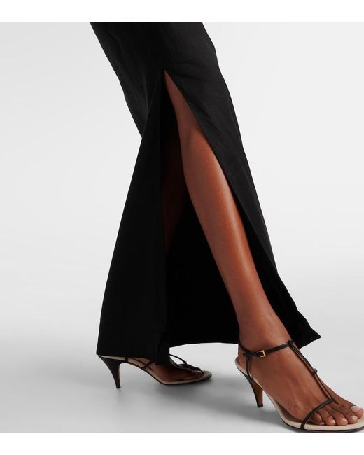 Sir Black Dorian Embroidered Linen And Cotton Maxi Dress