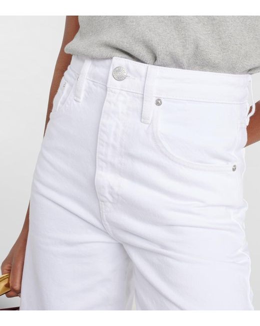 Jeans a gamba larga e vita alta di FRAME in White