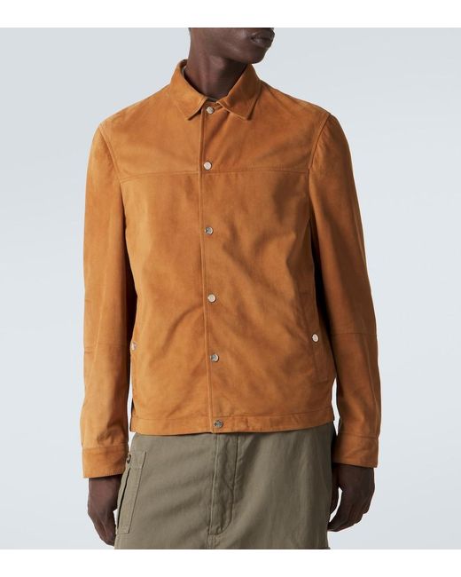 Brunello Cucinelli Brown Suede Jacket for men