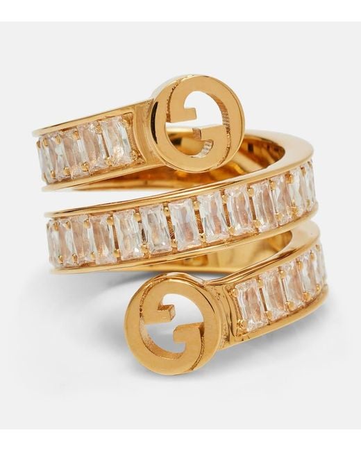 Gucci Metallic Blondie Crystal-Embellished Ring