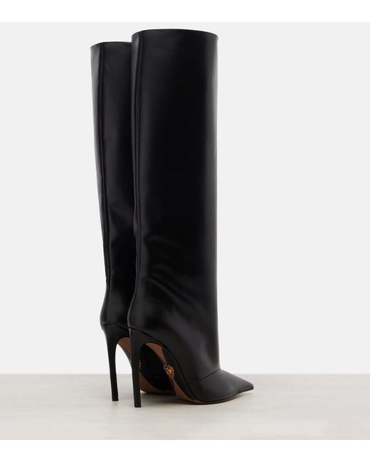 Dolce & Gabbana Black Leather Knee-High Boots