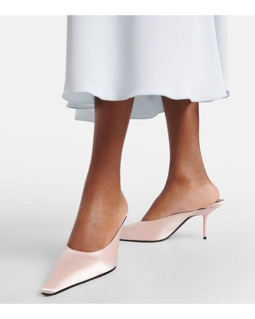 Victoria Beckham Pink Sloan Satin Mules
