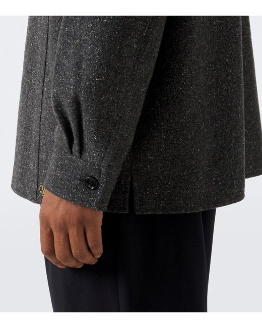 Valentino Black Vlogo Wool And Silk-Blend Overshirt for men