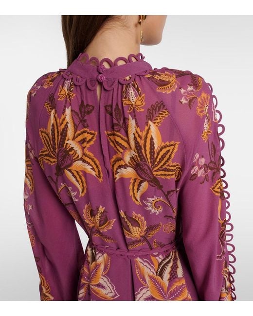 Vestido Largo Floral Farm Rio de color Red