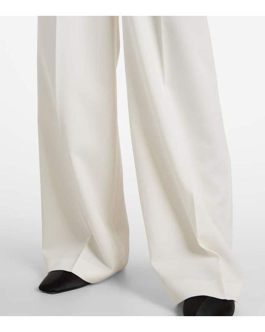 Rohe White Wool-Blend Wide-Leg Pants