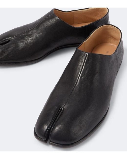 Maison Margiela Black Tabi Leather Slip-Ons for men