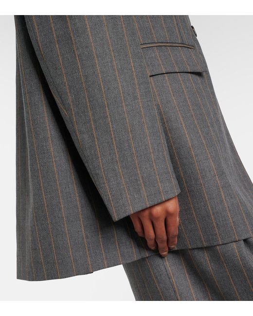 Blazer Con Raya Diplomatica Ganni de color Gray
