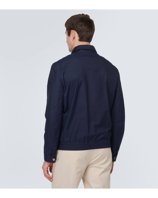 Brunello Cucinelli Blue Cotton-blend Gabardine Jacket for men