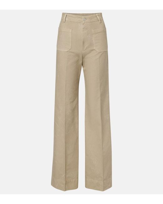 Victoria Beckham Natural Alina High-Rise Wide-Leg Jeans