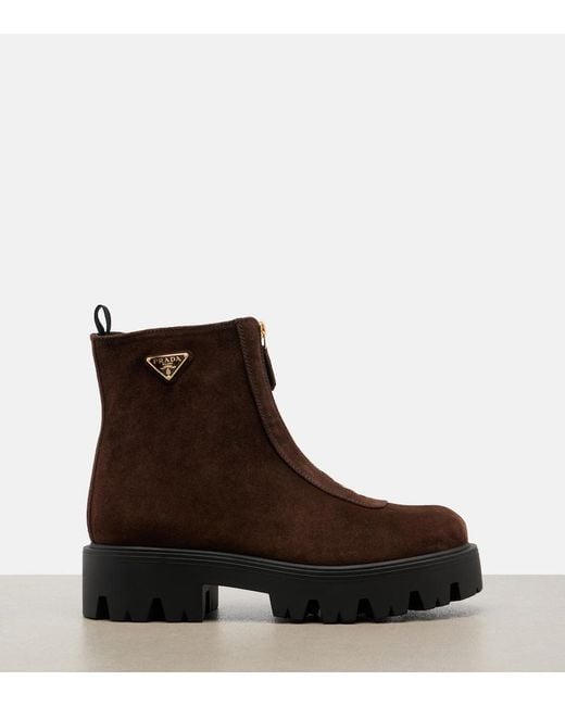 Stivaletti Platform di Prada in Brown