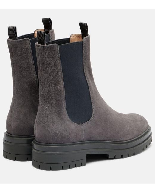 Gianvito Rossi Black Chester Suede Chelsea Boots