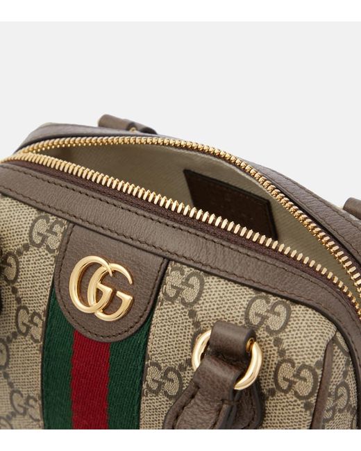 Borsa super mini ophidia in tela di Gucci in Brown