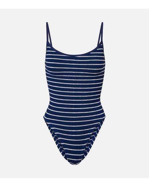 Hunza G Blue Striped Pamela Swimsuit