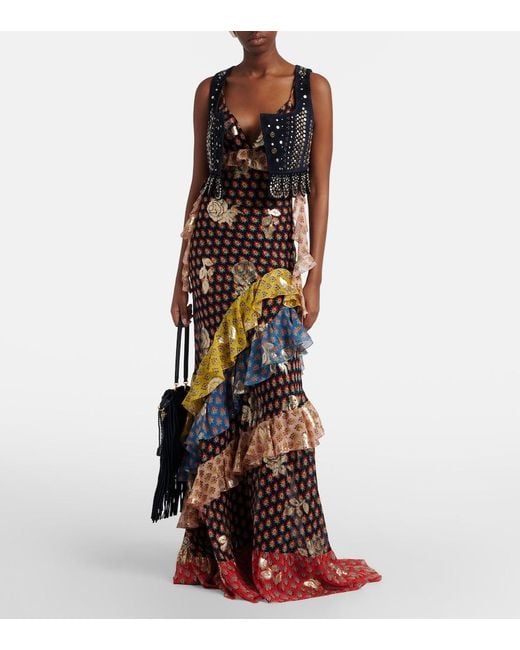 Etro Blue Studded Suede Vest