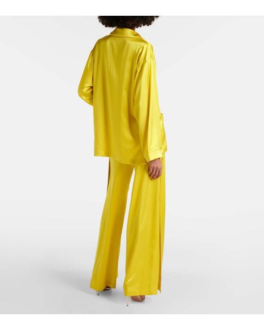 Max Mara Yellow Pyjama-Hemd Elegante Vasaio aus Seide