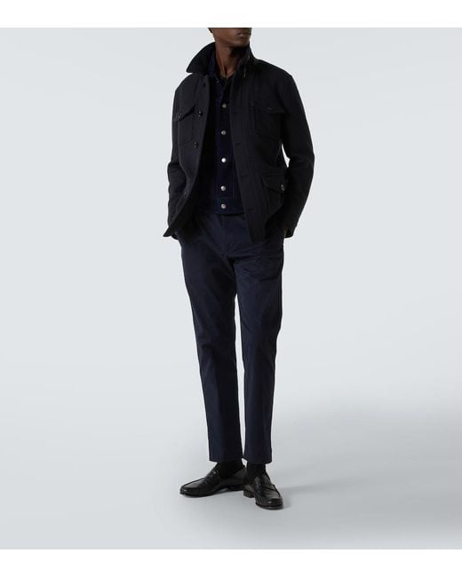 Tom Ford Blue Virgin Wool Coat for men